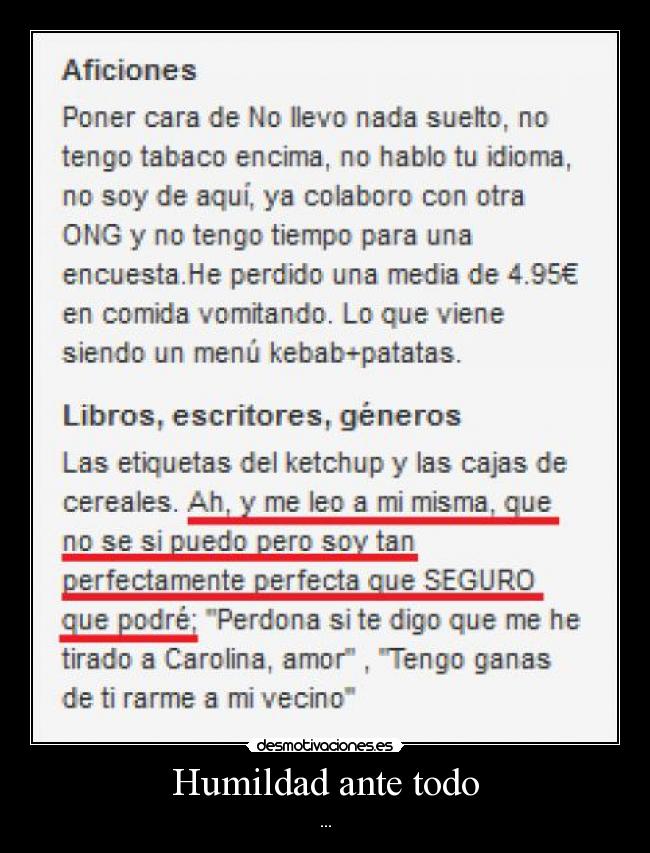 Humildad ante todo -