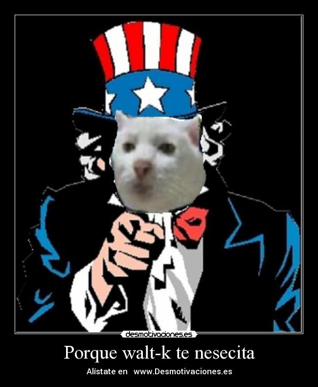 Porque walt-k te nesecita - Alístate en www.Desmotivaciones.es