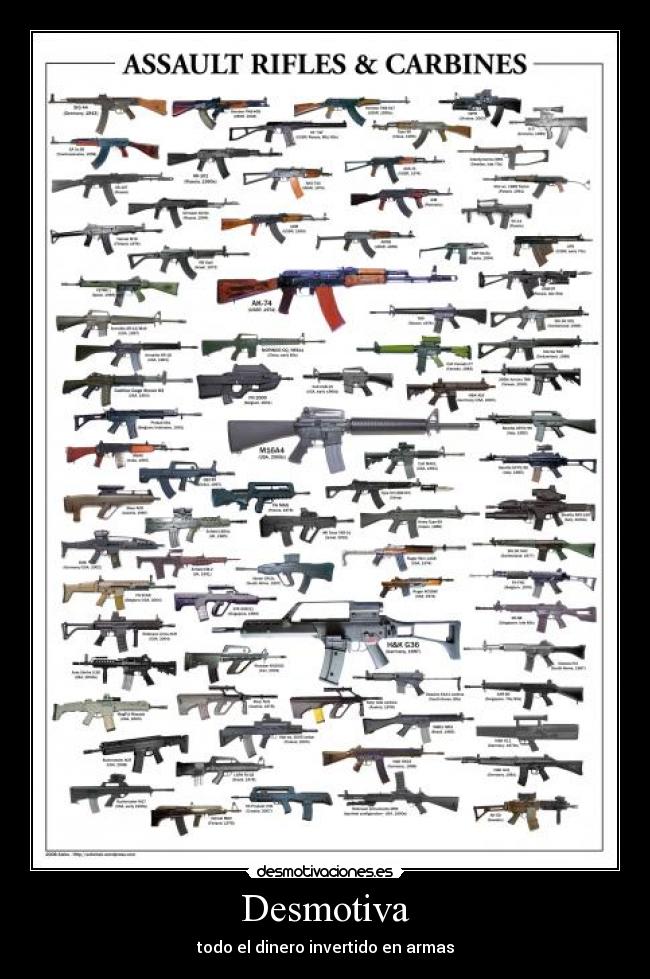 Desmotiva - todo el dinero invertido en armas