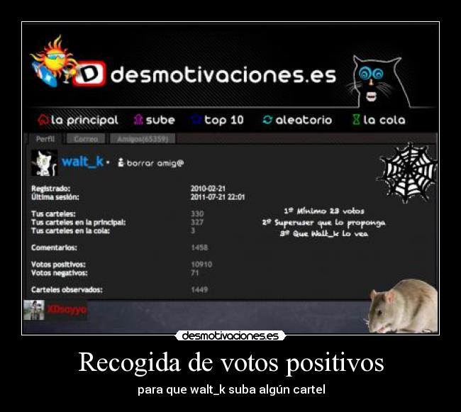 Recogida de votos positivos - para que walt_k suba algún cartel