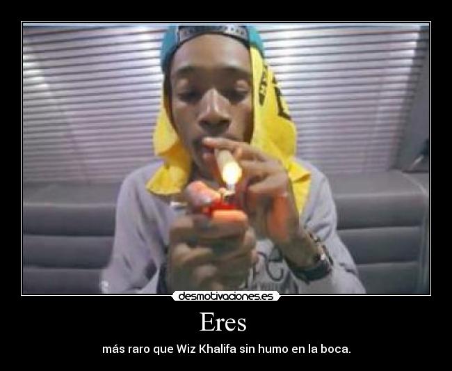 Eres - más raro que Wiz Khalifa sin humo en la boca.