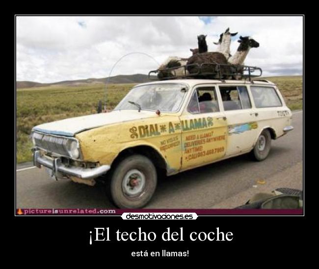 carteles el techo del coche esta en llamas desmotivaciones