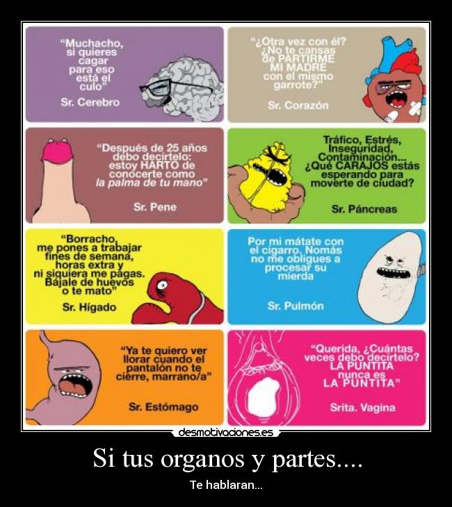 Si tus organos y partes.... - Te hablaran...