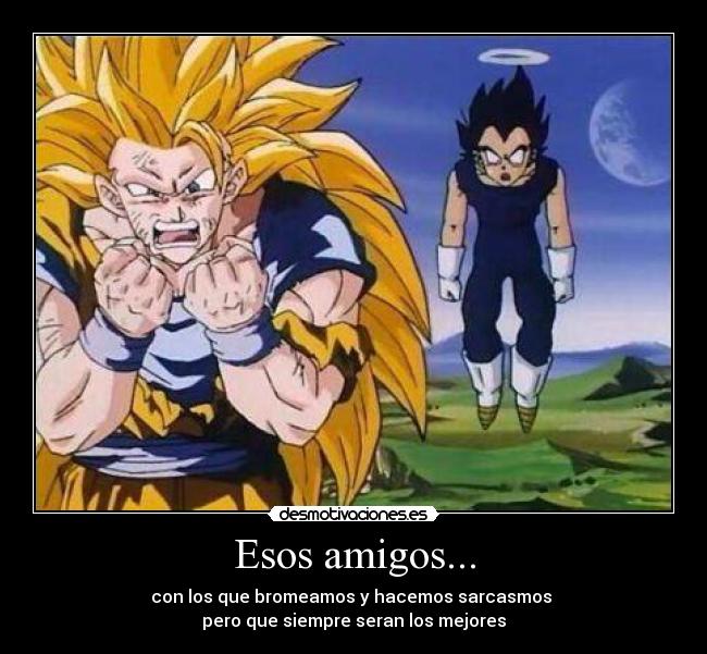 Esos amigos... - con los que bromeamos y hacemos sarcasmos 
pero que siempre seran los mejores