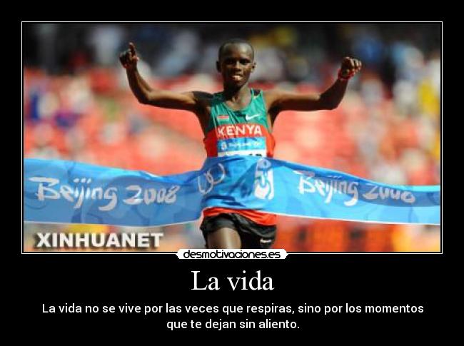 La vida - La vida no se vive por las veces que respiras, sino por los momentos
que te dejan sin aliento.