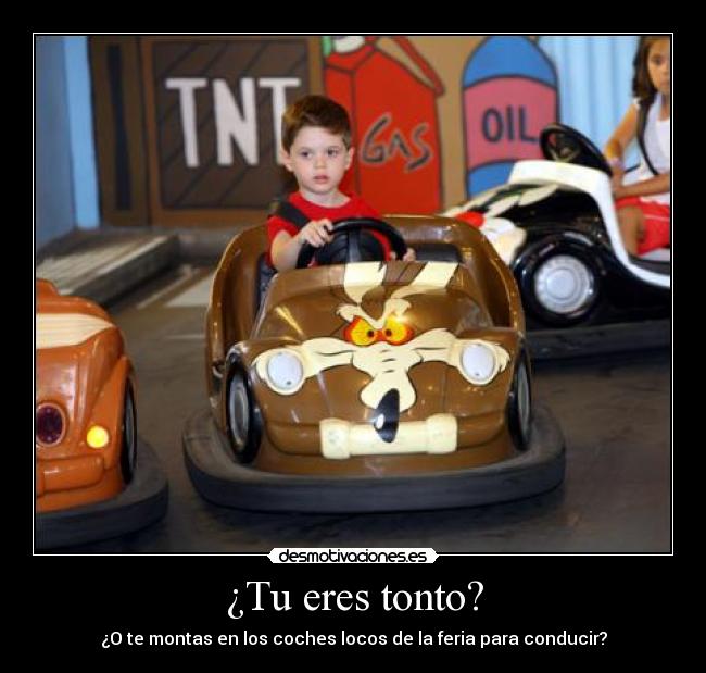 ¿Tu eres tonto? - ¿O te montas en los coches locos de la feria para conducir?