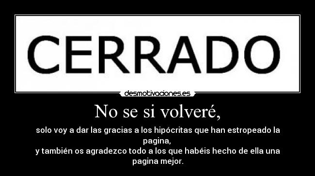 No se si volveré, - 