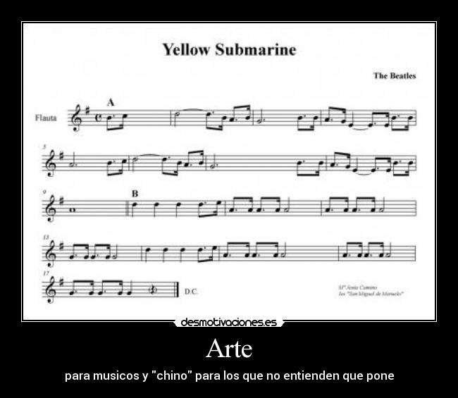 Arte - para musicos y chino para los que no entienden que pone