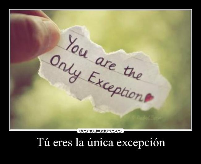 Tú eres la única excepción - 