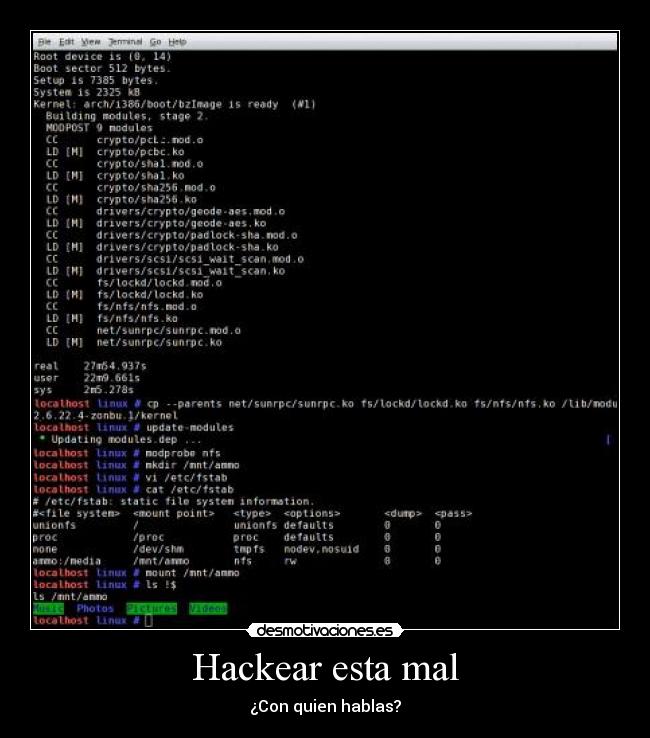 carteles hackear esta mal desmotivaciones
