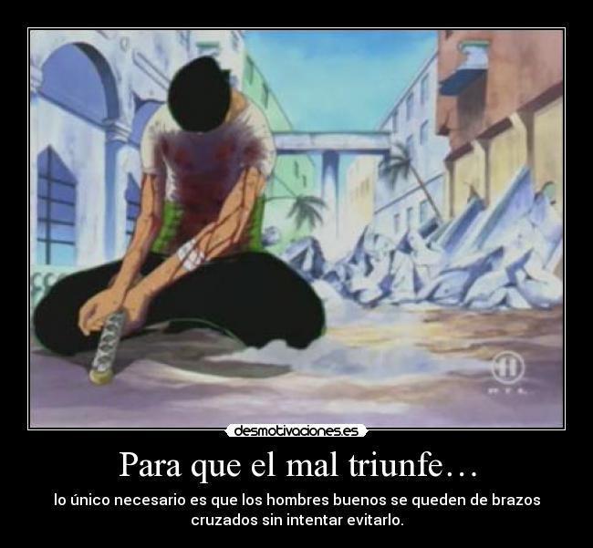 carteles roronoa zoro desmotivaciones