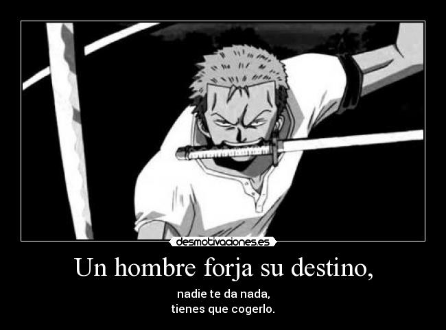 carteles destino roronoa zoro one piece desmotivaciones