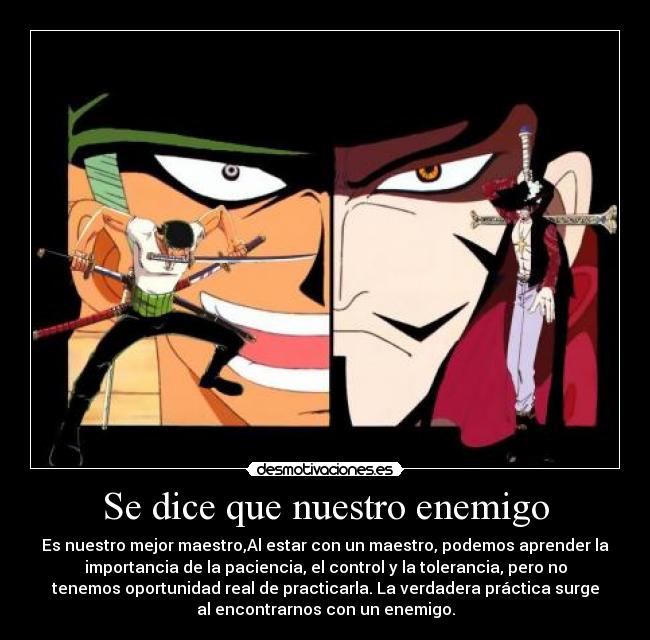 carteles enemigo enemigo zoro desmotivaciones