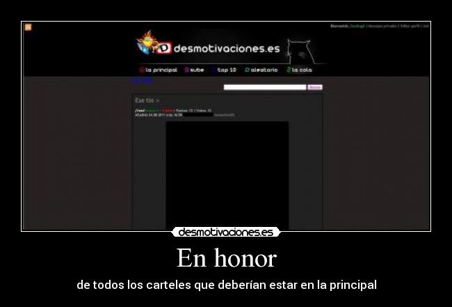 En honor - de todos los carteles que deberían estar en la principal