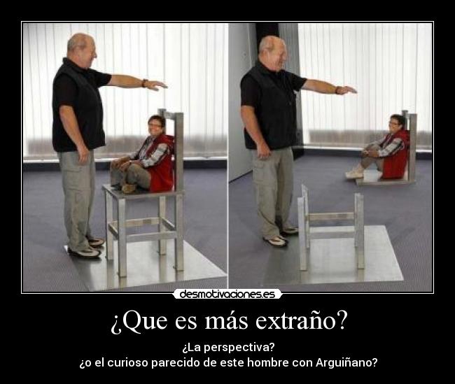 ¿Que es más extraño? - ¿La perspectiva?
¿o el curioso parecido de este hombre con Arguiñano?