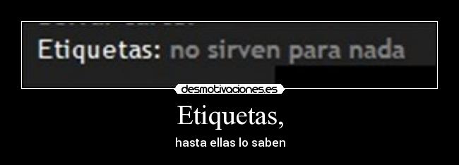 Etiquetas, -