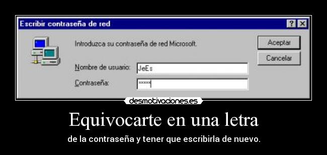 Equivocarte en una letra -