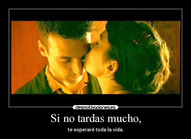 Si no tardas mucho, - te esperaré toda la vida.