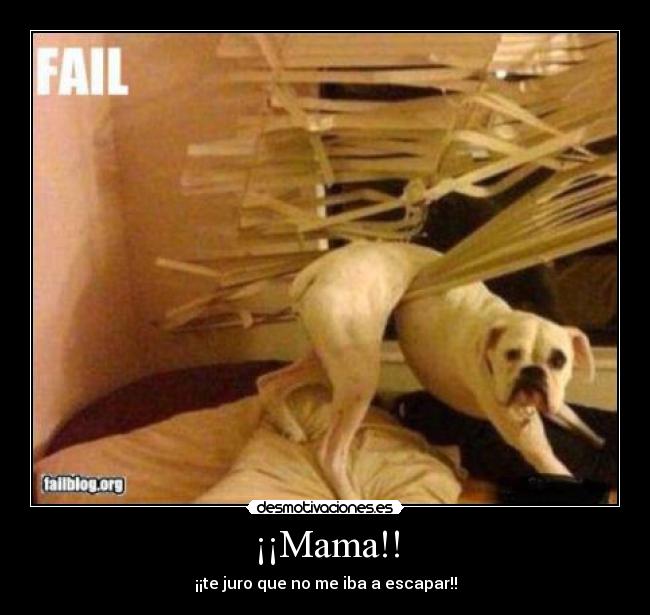¡¡Mama!! - ¡¡te juro que no me iba a escapar!!