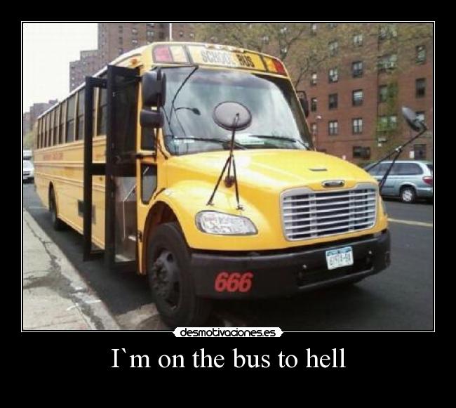 carteles bus hell desmotivaciones