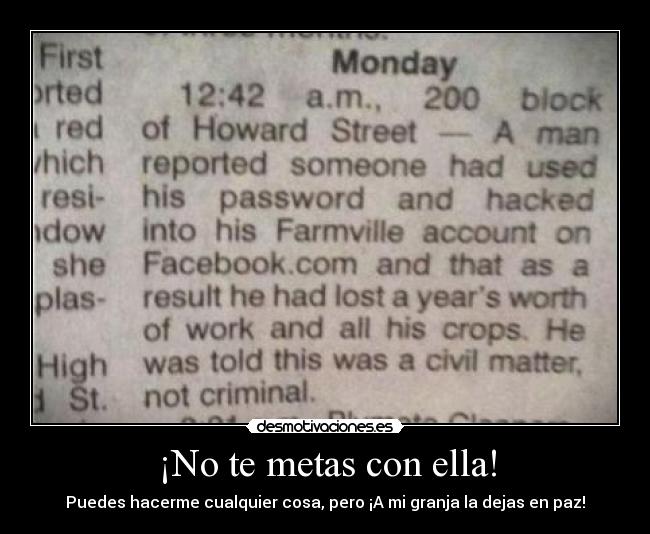 carteles farmville vegrax hacker hacked ano trabajo face facebook periodico diario noticia desmotivaciones