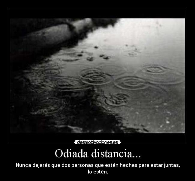 Odiada distancia... - Nunca dejarás que dos personas que están hechas para estar juntas, lo estén.