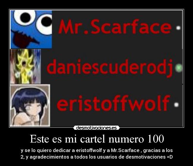 Este es mi cartel numero 100 -
