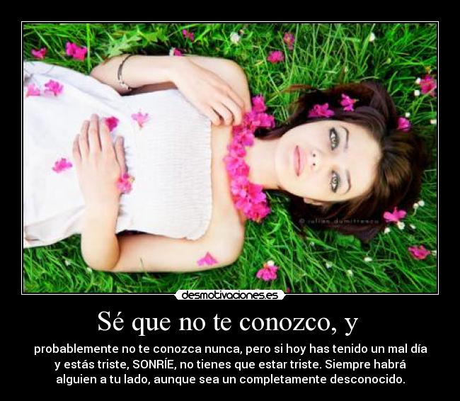 Sé que no te conozco, y  - 