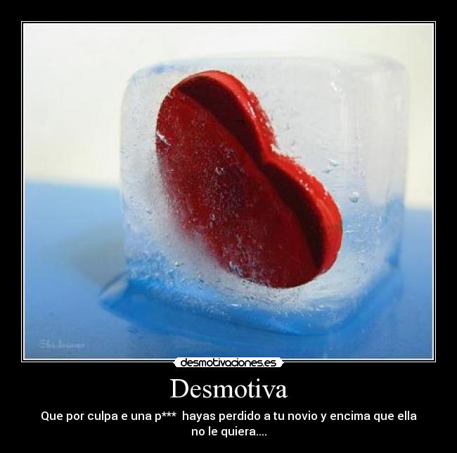 Desmotiva - Que por culpa e una p*** hayas perdido a tu novio y encima que ella no le quiera....