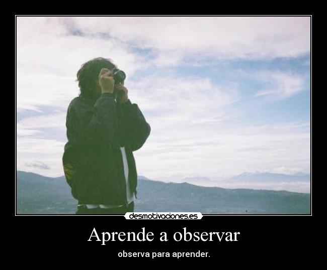 Aprende a observar - observa para aprender.