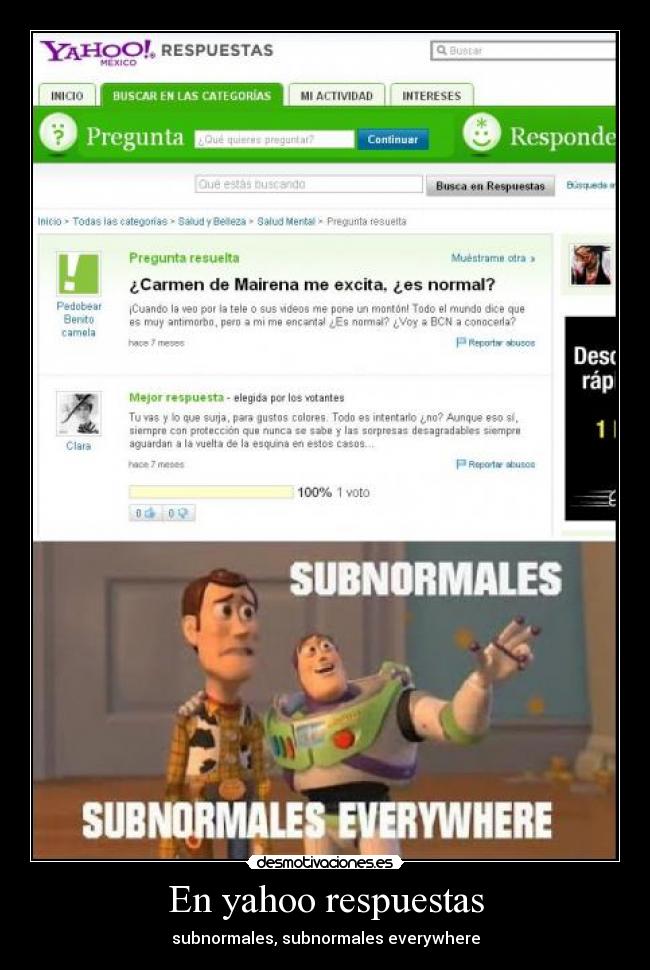 En yahoo respuestas - subnormales, subnormales everywhere