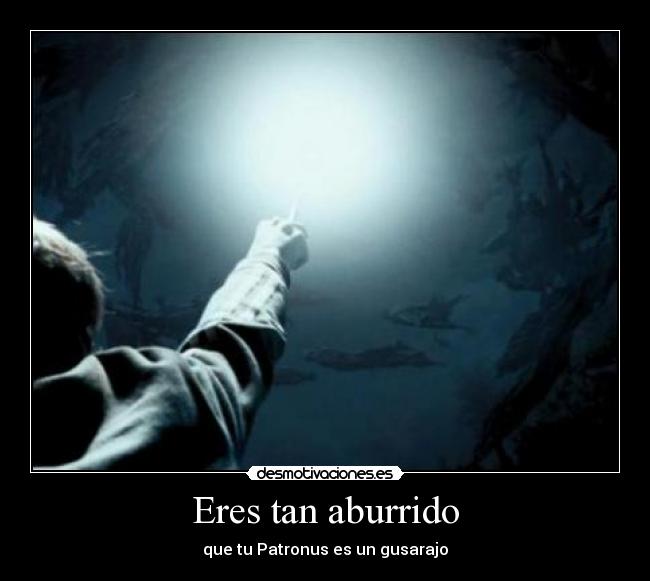 carteles patronus gusarajo harry potter aburrido desmotivaciones