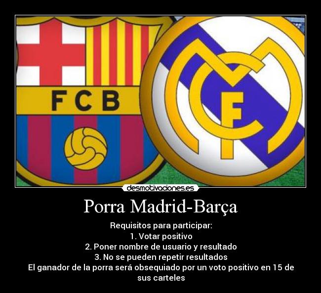 Porra Madrid-Barça - 