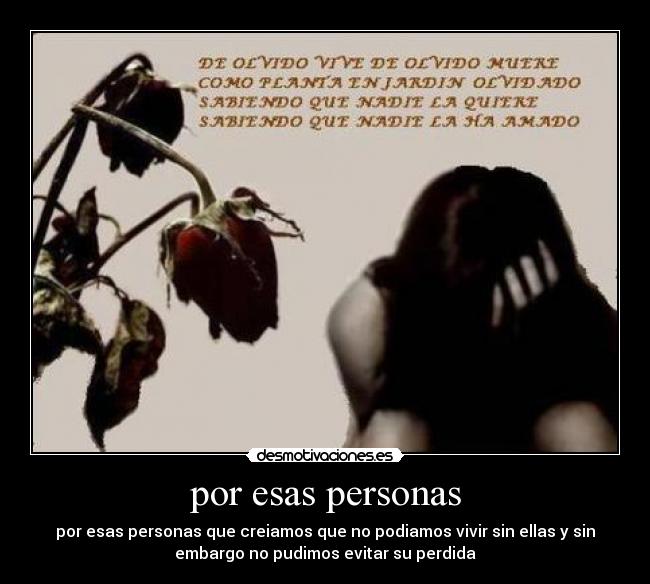 por esas personas -