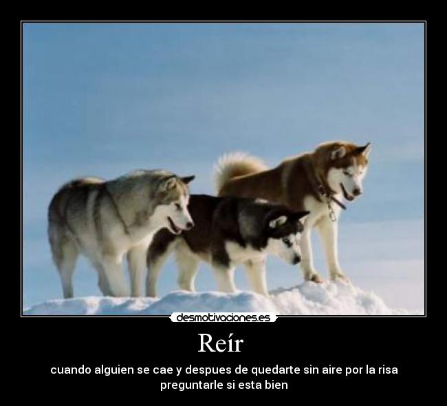 Reír - cuando alguien se cae y despues de quedarte sin aire por la risa
preguntarle si esta bien