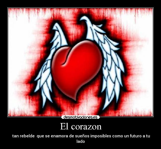 El corazon - tan rebelde que se enamora de sueños imposibles como un futuro a tu lado