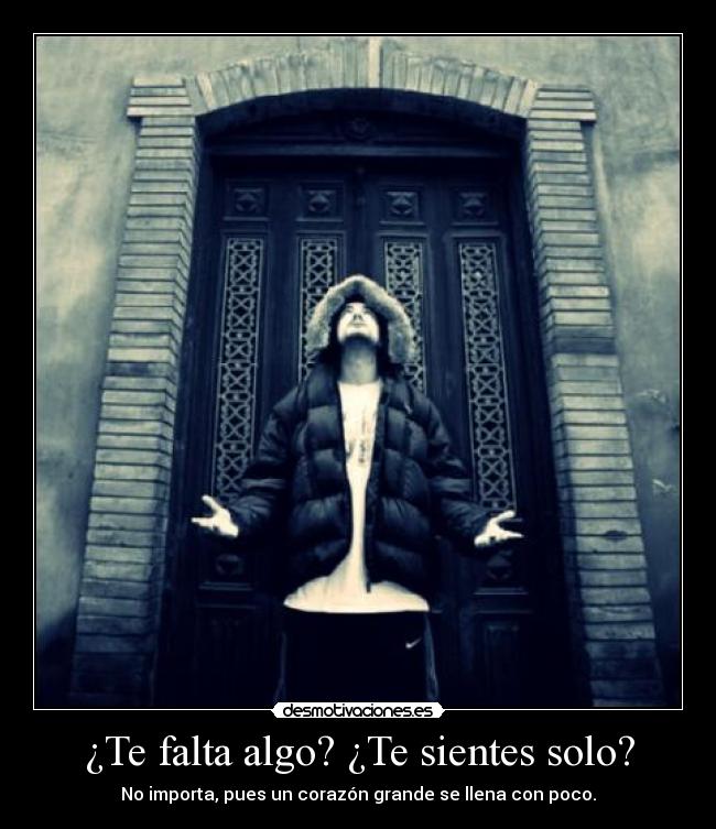 ¿Te falta algo? ¿Te sientes solo? - 