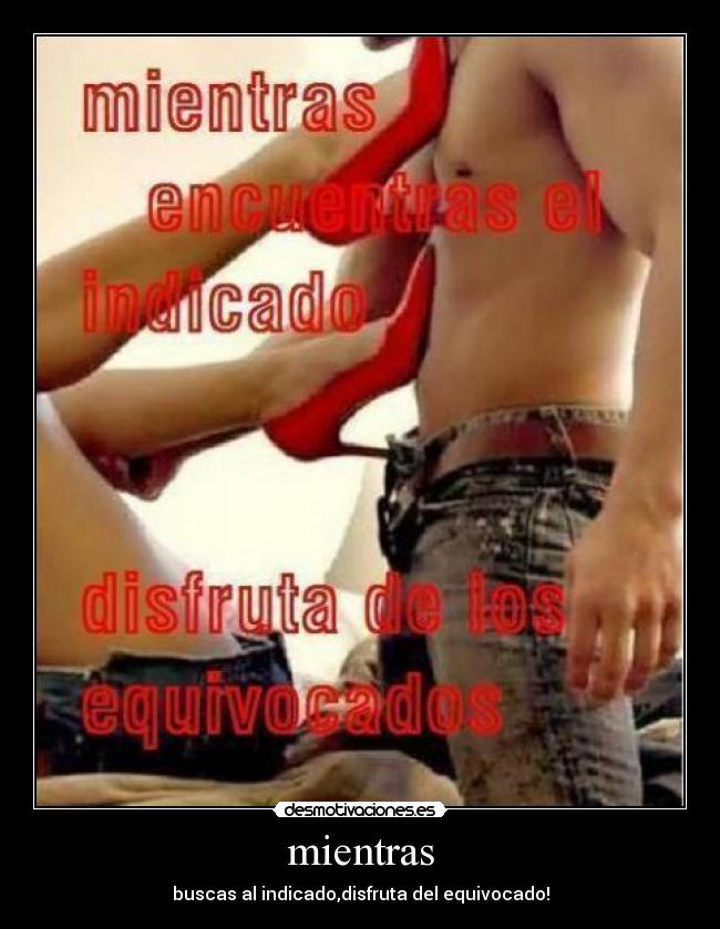 mientras - buscas al indicado,disfruta del equivocado!