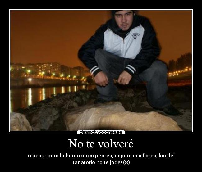 No te volveré - a besar pero lo harán otros peores; espera mis flores, las del tanatorio no te jode! (8)