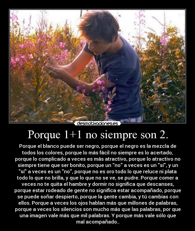 Porque 1+1 no siempre son 2. -