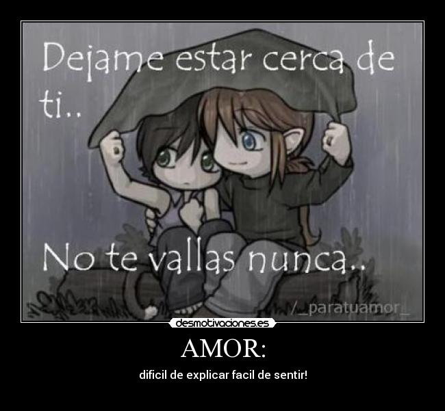 AMOR: - dificil de explicar facil de sentir!
