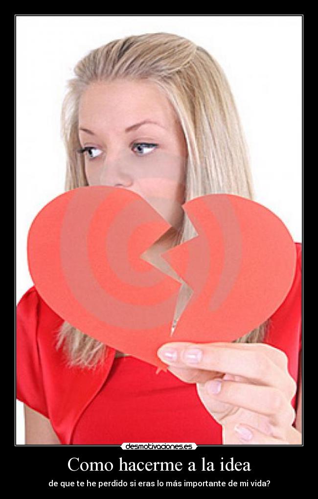 Como hacerme a la idea - de que te he perdido si eras lo más importante de mi vida?