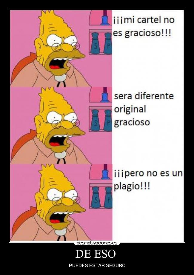 DE ESO - PUEDES ESTAR SEGURO