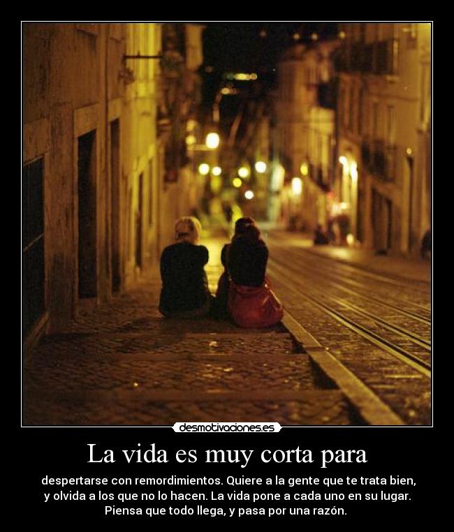 La vida es muy corta para -