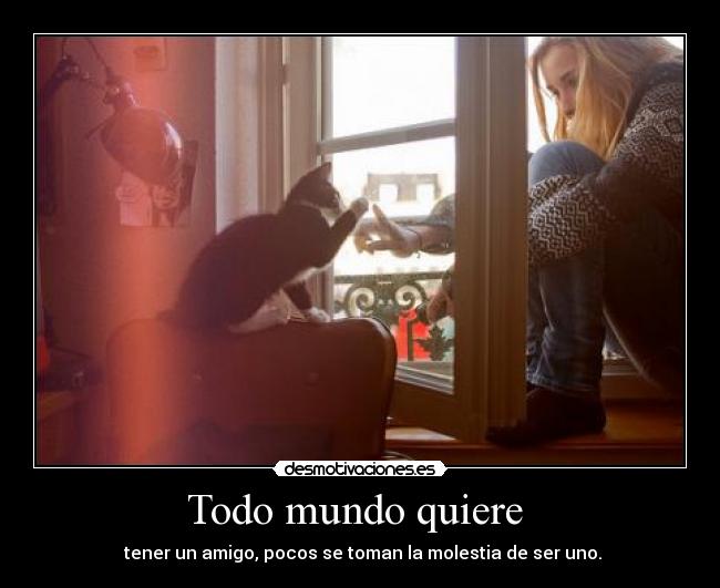 Todo mundo quiere  -  tener un amigo, pocos se toman la molestia de ser uno.