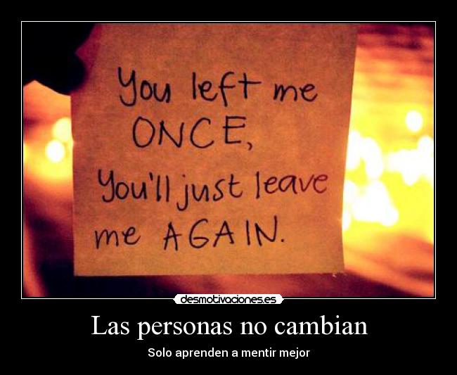 Las personas no cambian -