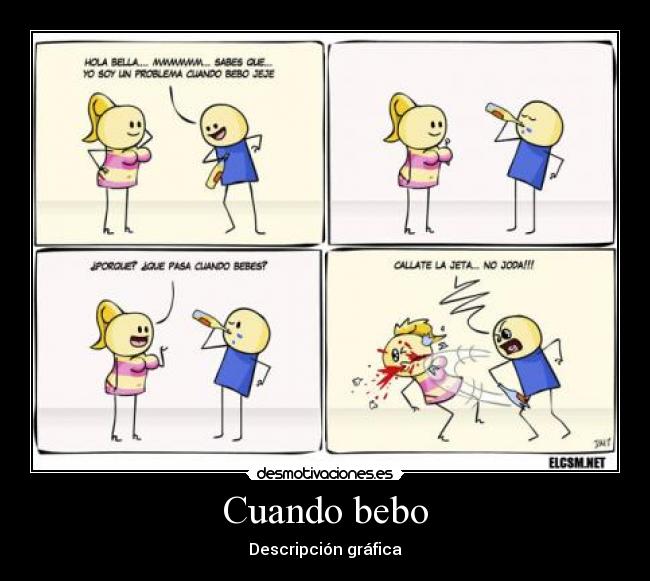 Cuando bebo - Descripción gráfica