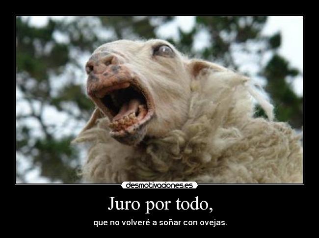 Juro por todo, - que no volveré a soñar con ovejas.