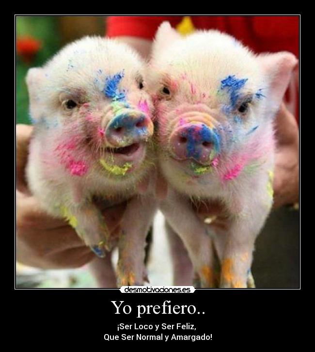 Yo prefiero.. - ¡Ser Loco y Ser Feliz, 
Que Ser Normal y Amargado!♥