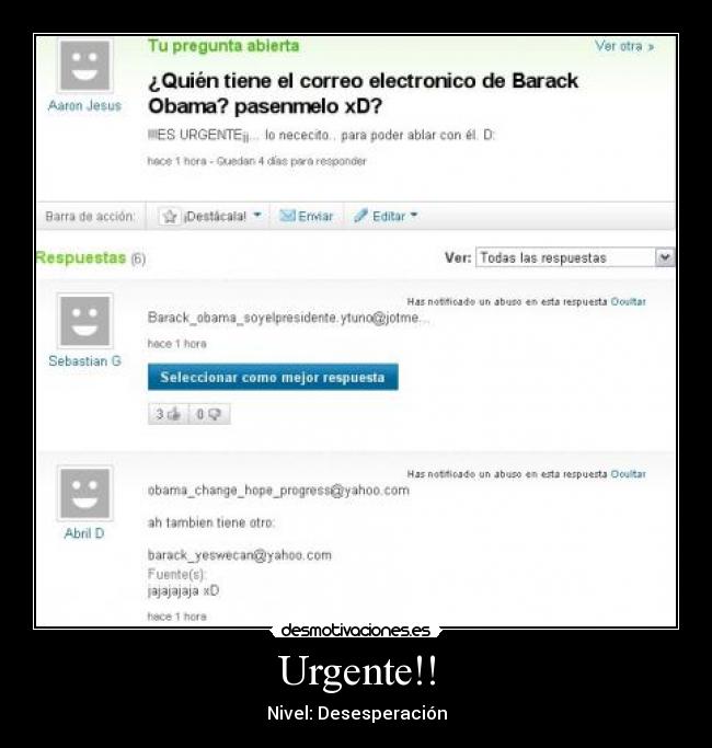 Urgente!! - Nivel: Desesperación